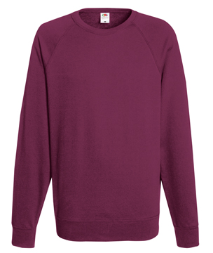 FELPA RAGLAN LEGGERA ( FRUIT OF THE LOOM ) bordeaux